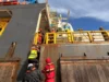 Río Negro fiscalizó el buque que construye el ducto submarino de VMOS